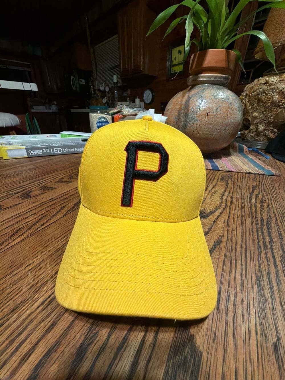 NEW Nomagik Yellow Letter P Snapback Hat Cap with Green Undervisor